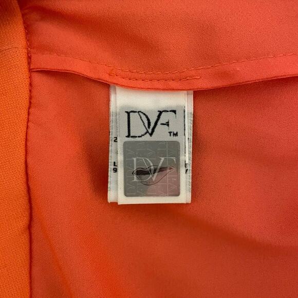 Diane von Furstenberg Asti Silk Chiffon Coral Sweetheart Strapless Dress Size 4 - Picture 9 of 11